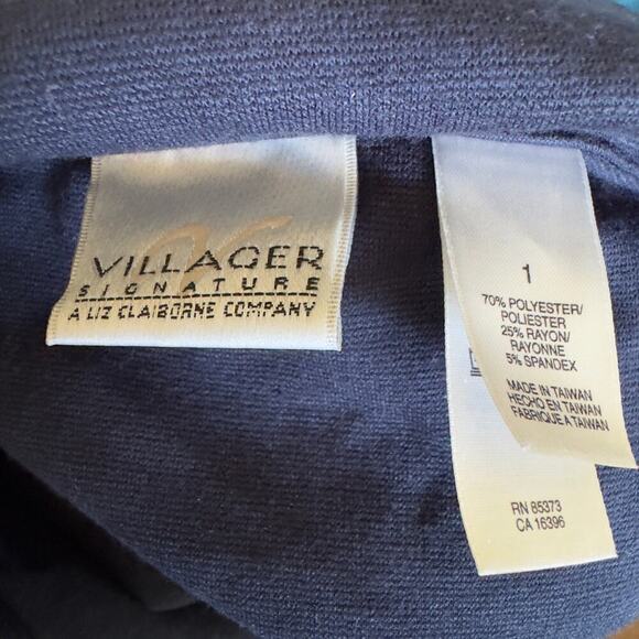 Villager Signature Dark Blue Button Down Shirt - Size 1X - Picture 3 of 6